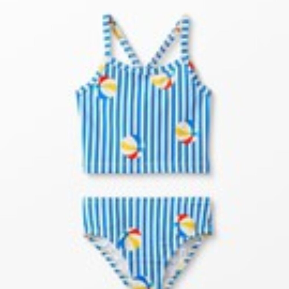 Hanna Andersson Girls Swim 2 Piece Tankini Beach Ball Size 140 US 10